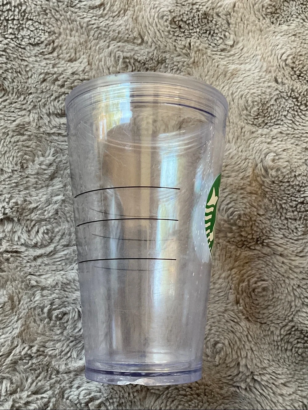 Starbucks Clear Plastic Tumbler with Green Siren Logo
